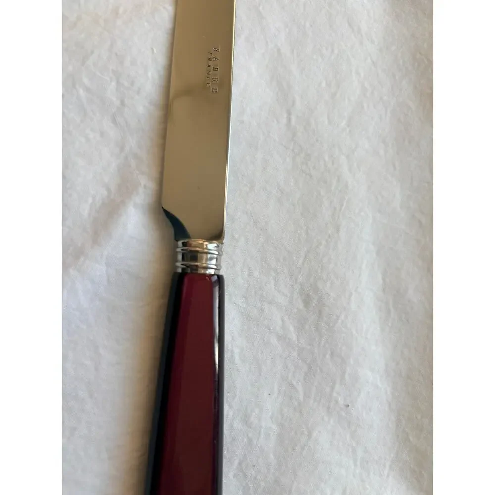 NEW Sabre Paris Icône Aubergine Dinner Knife 18/10 Stainless Acrylic